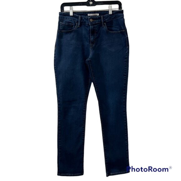 Levis Womens Blue Classic Mid Rise Skinny Dark Wash Denim Jeans Size 10 - Picture 1 of 12